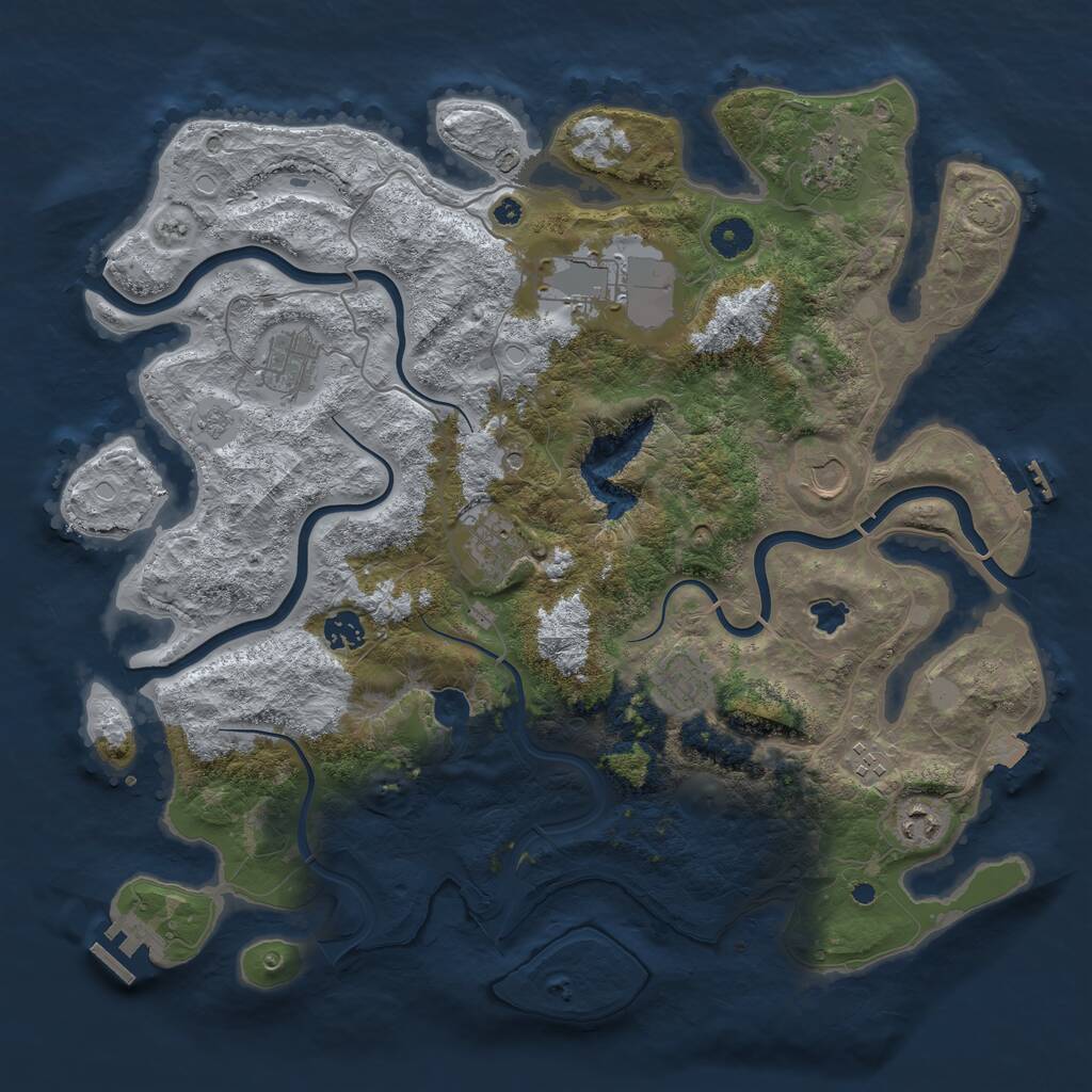 Rust Map: Procedural Map, Size: 4100, Seed: 5687, 15 Monuments