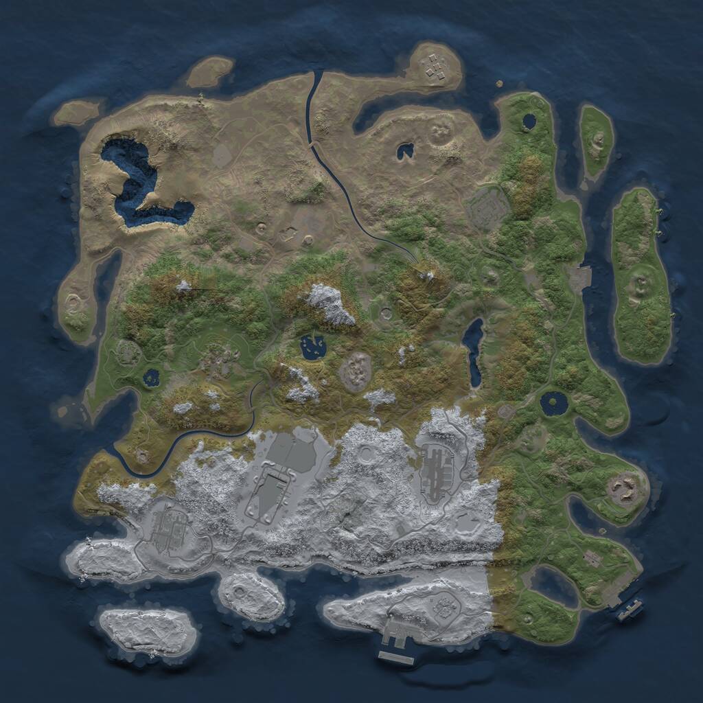 Rust Map: Procedural Map, Size: 4000, Seed: 545550435, 15 Monuments