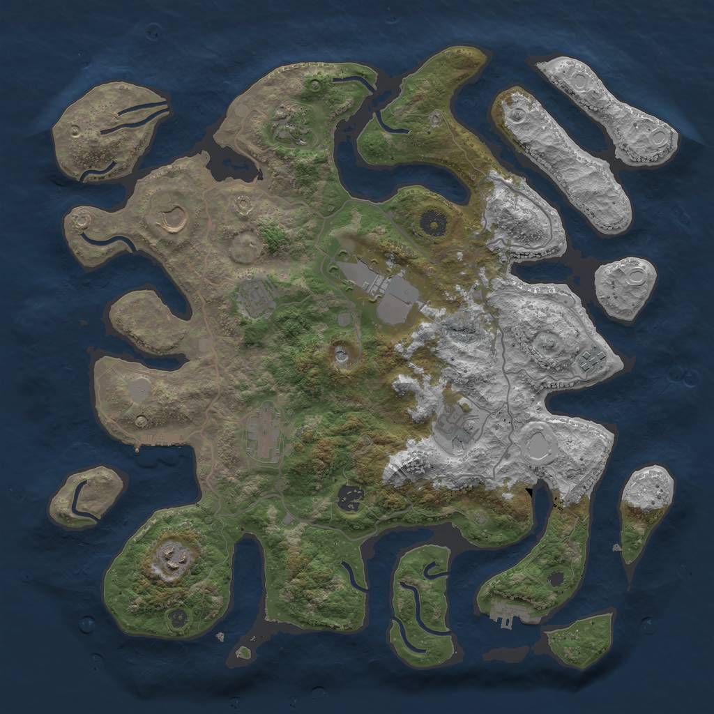 Rust Map: Procedural Map, Size: 4000, Seed: 1978162990, 17 Monuments
