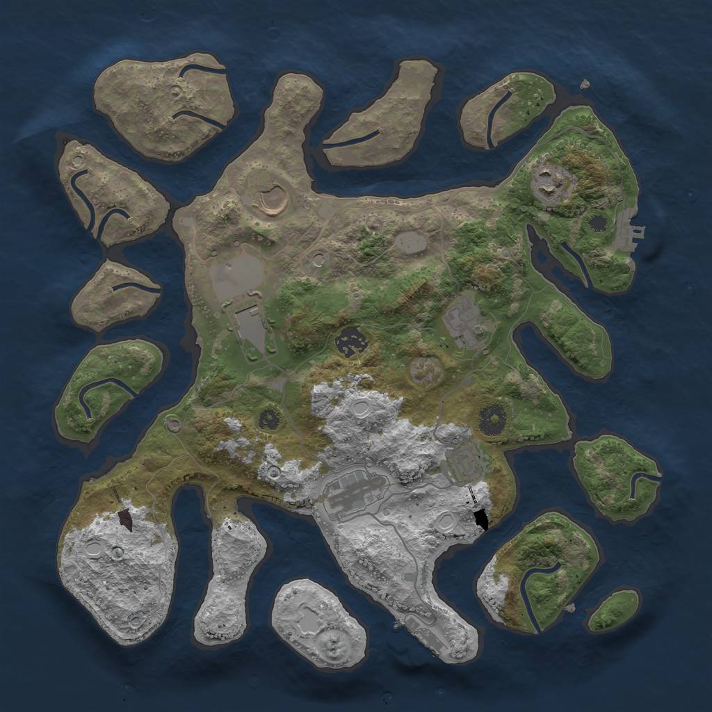 Rust Map: Procedural Map, Size: 3550, Seed: 72572, 15 Monuments