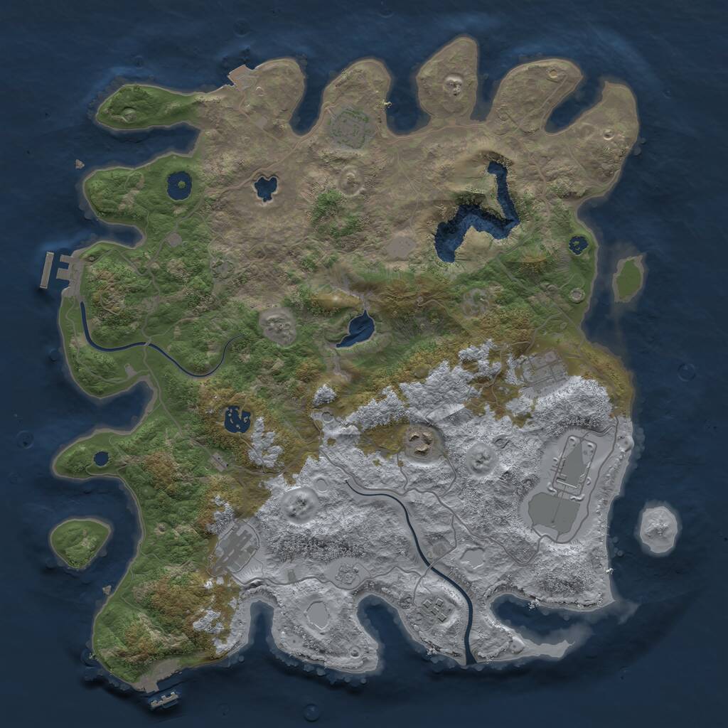 Rust Map: Procedural Map, Size: 4000, Seed: 859478, 13 Monuments