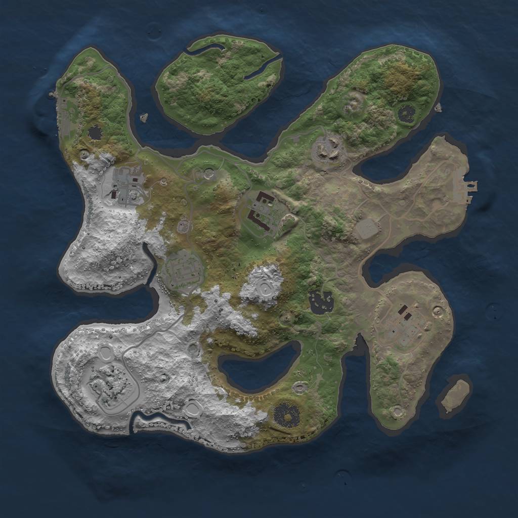Rust Map: Procedural Map, Size: 3000, Seed: 291700634, 15 Monuments