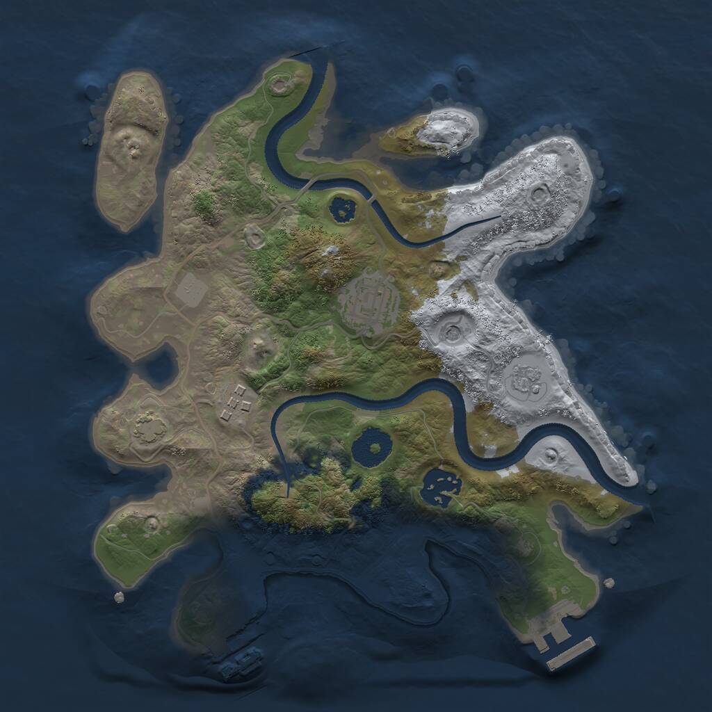 Rust Map: Procedural Map, Size: 2750, Seed: 3054445, 9 Monuments