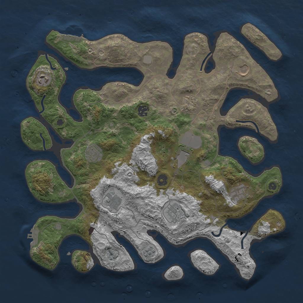 Rust Map: Procedural Map, Size: 4000, Seed: 601285, 18 Monuments