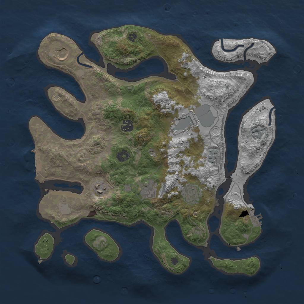Rust Map: Procedural Map, Size: 3600, Seed: 1168810159, 15 Monuments