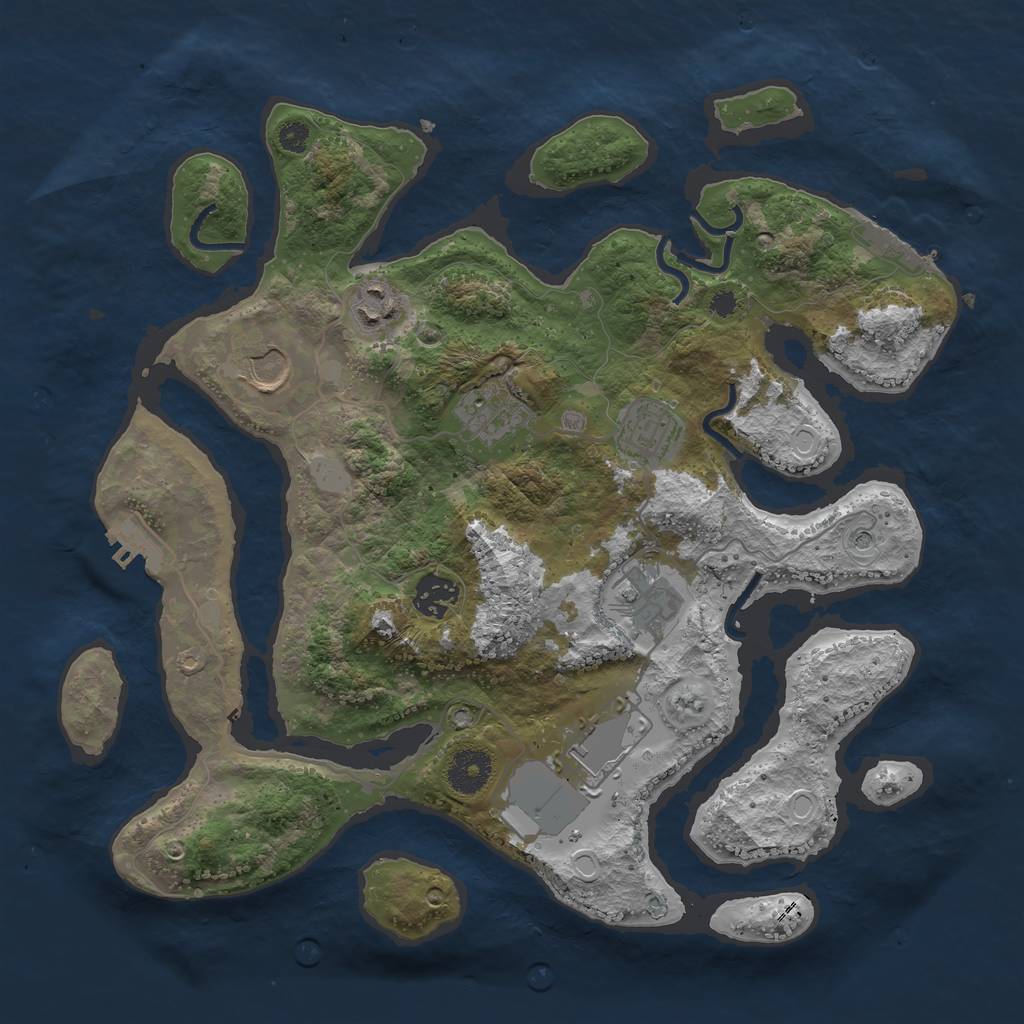 Rust Map: Procedural Map, Size: 3500, Seed: 4200, 15 Monuments