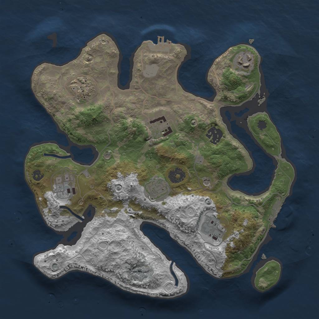 Rust Map: Procedural Map, Size: 3000, Seed: 48125056, 15 Monuments