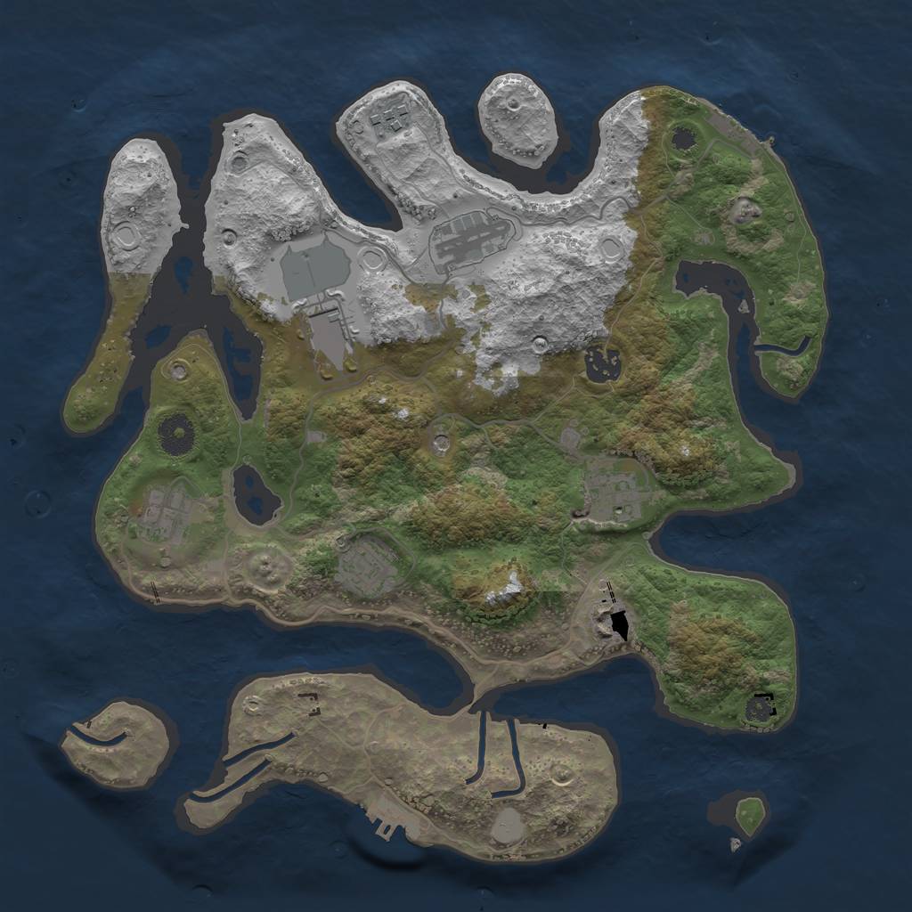 Rust Map: Procedural Map, Size: 3550, Seed: 902096, 16 Monuments