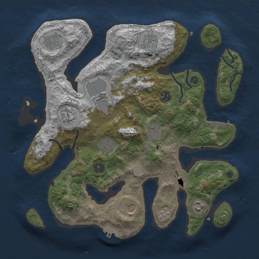 Rust Map: Procedural Map, Size: 3500, Seed: 122619097, 18 Monuments