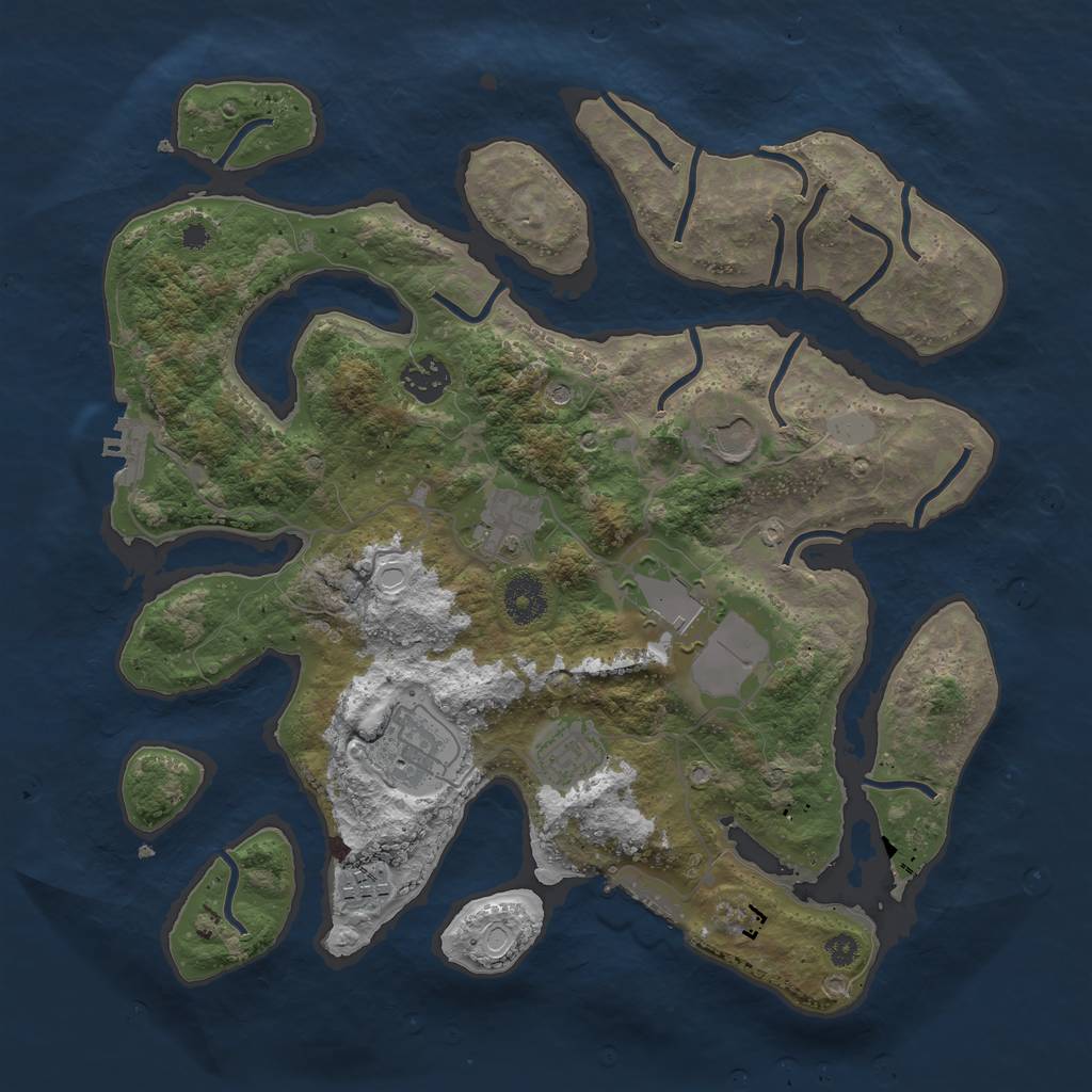 Rust Map: Procedural Map, Size: 3550, Seed: 796807, 15 Monuments