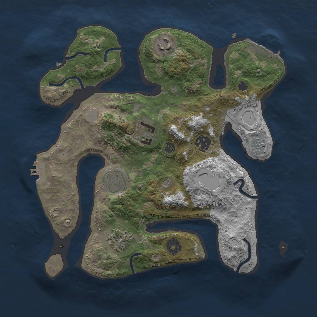 Rust Map: Procedural Map, Size: 3000, Seed: 15797, 14 Monuments