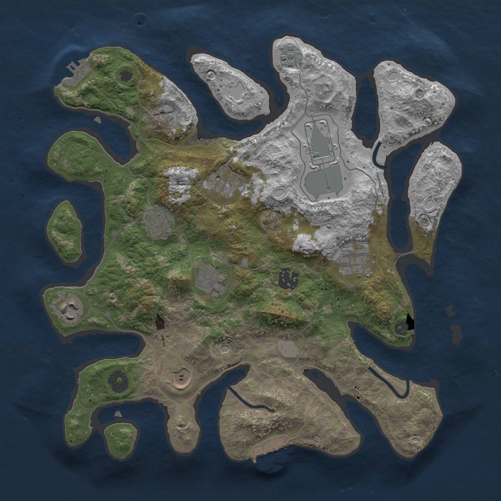 Rust Map: Procedural Map, Size: 3550, Seed: 773614, 17 Monuments