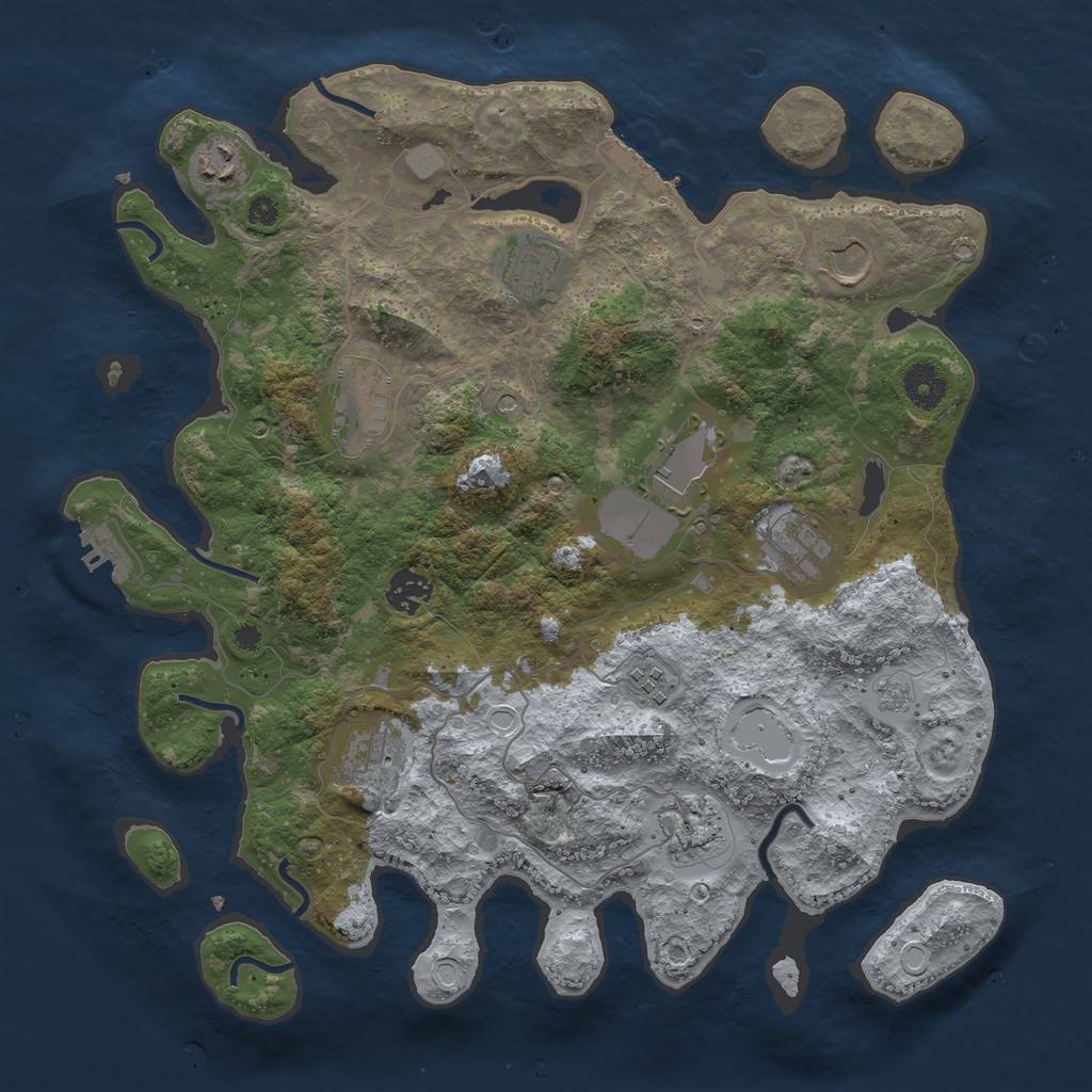 Rust Map: Procedural Map, Size: 3750, Seed: 46213, 17 Monuments