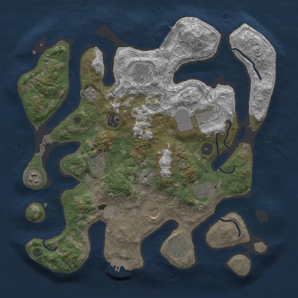 Rust Map: Procedural Map, Size: 3700, Seed: 29377, 17 Monuments