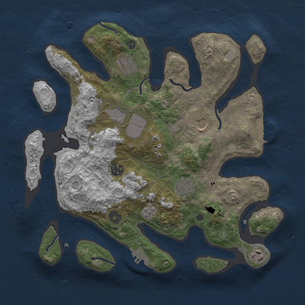 Rust Map: Procedural Map, Size: 3500, Seed: 1517012632, 15 Monuments