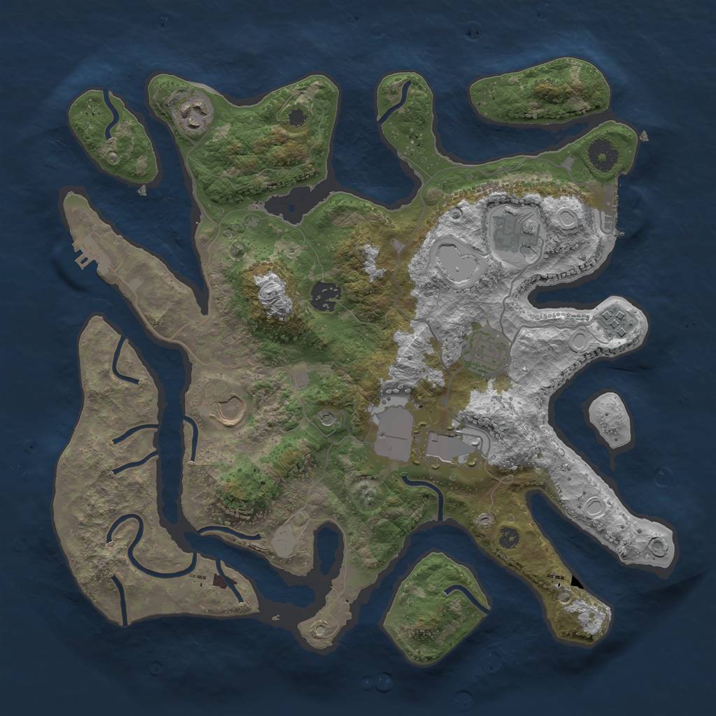 Rust Map: Procedural Map, Size: 3550, Seed: 782584, 15 Monuments