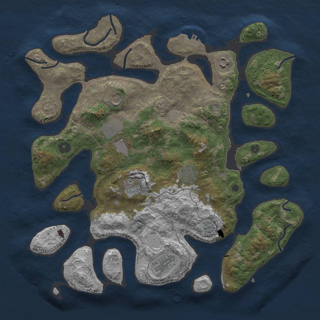 Rust Map: Procedural Map, Size: 4000, Seed: 256096, 14 Monuments