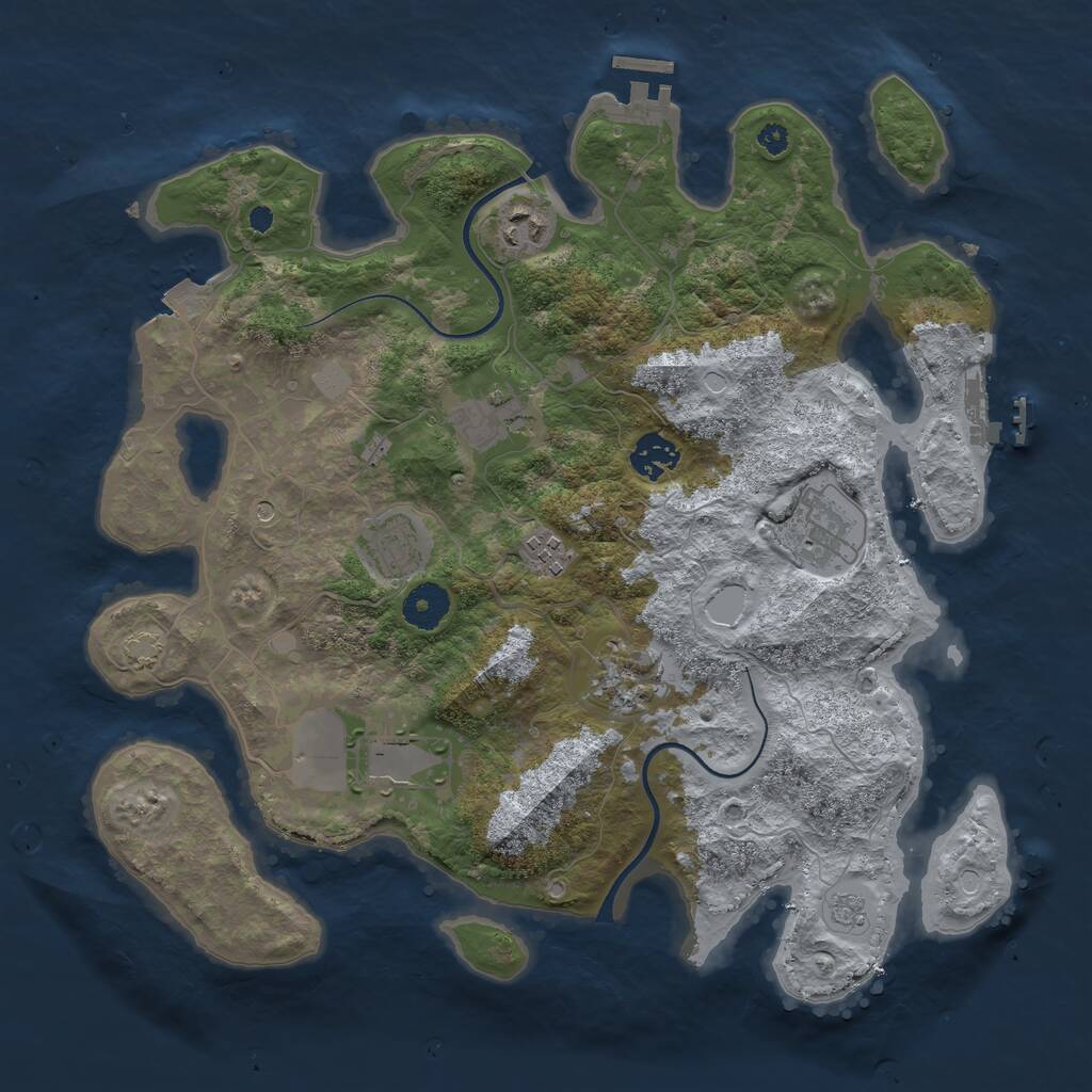 Rust Map: Procedural Map, Size: 3600, Seed: 113, 14 Monuments