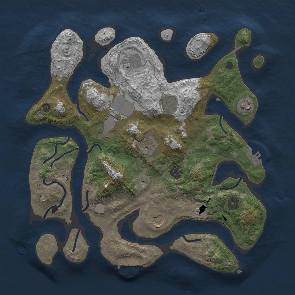 Rust Map: Procedural Map, Size: 3500, Seed: 16071, 16 Monuments