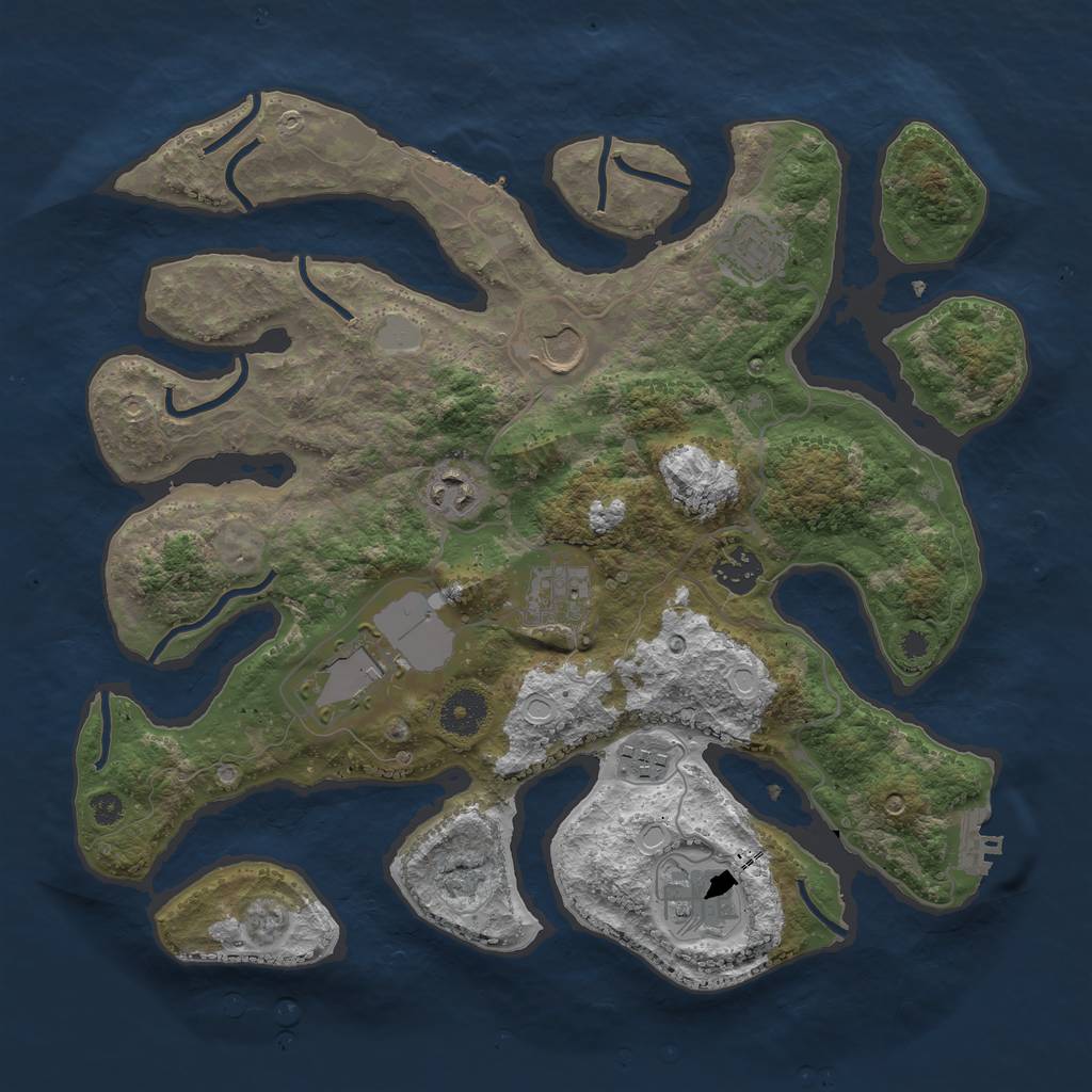 Rust Map: Procedural Map, Size: 3550, Seed: 161623, 15 Monuments