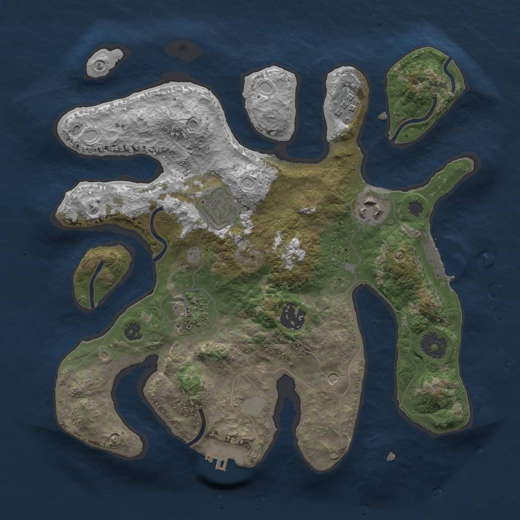 Rust Map: Procedural Map, Size: 3000, Seed: 376719892, 13 Monuments