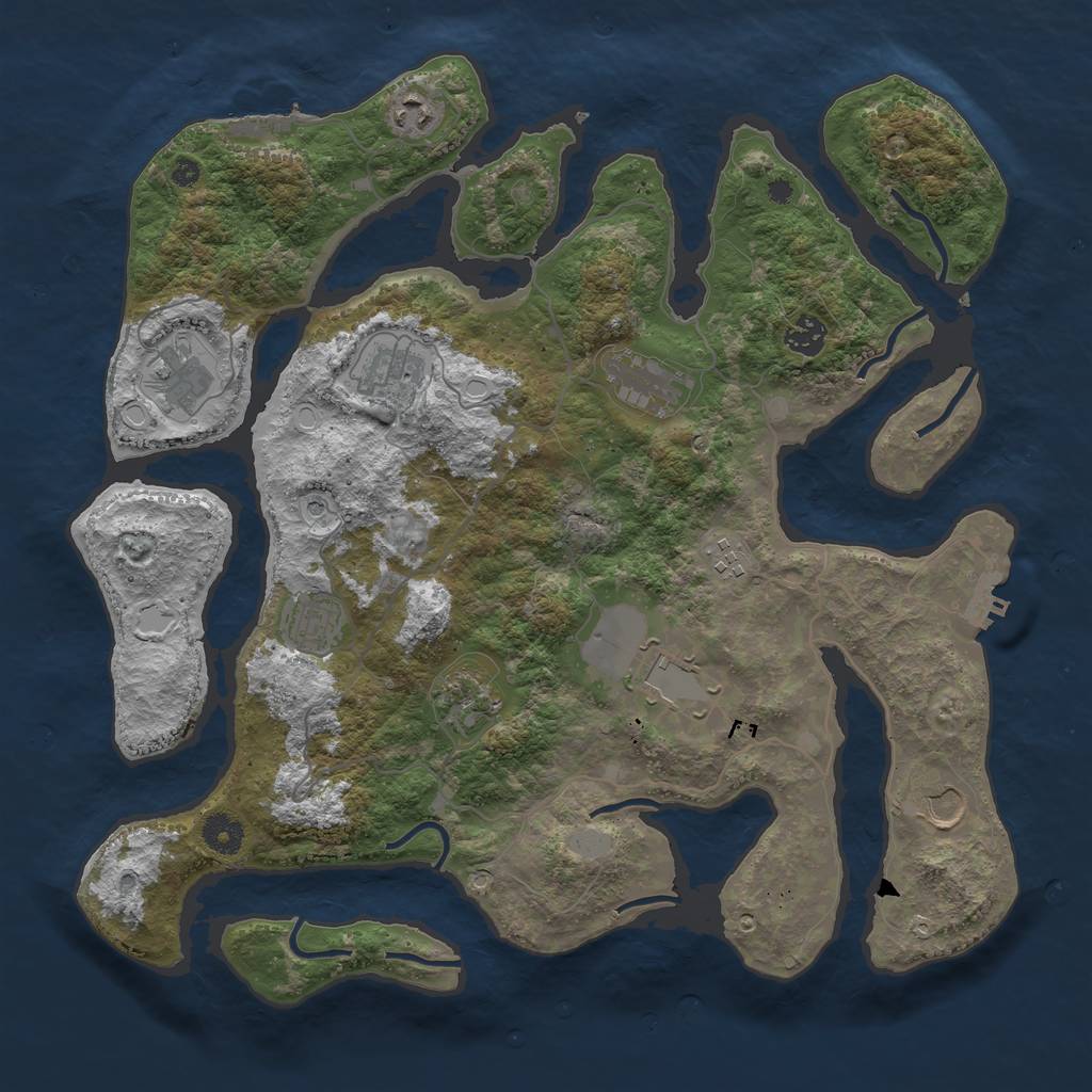 Rust Map: Procedural Map, Size: 4000, Seed: 960114, 18 Monuments
