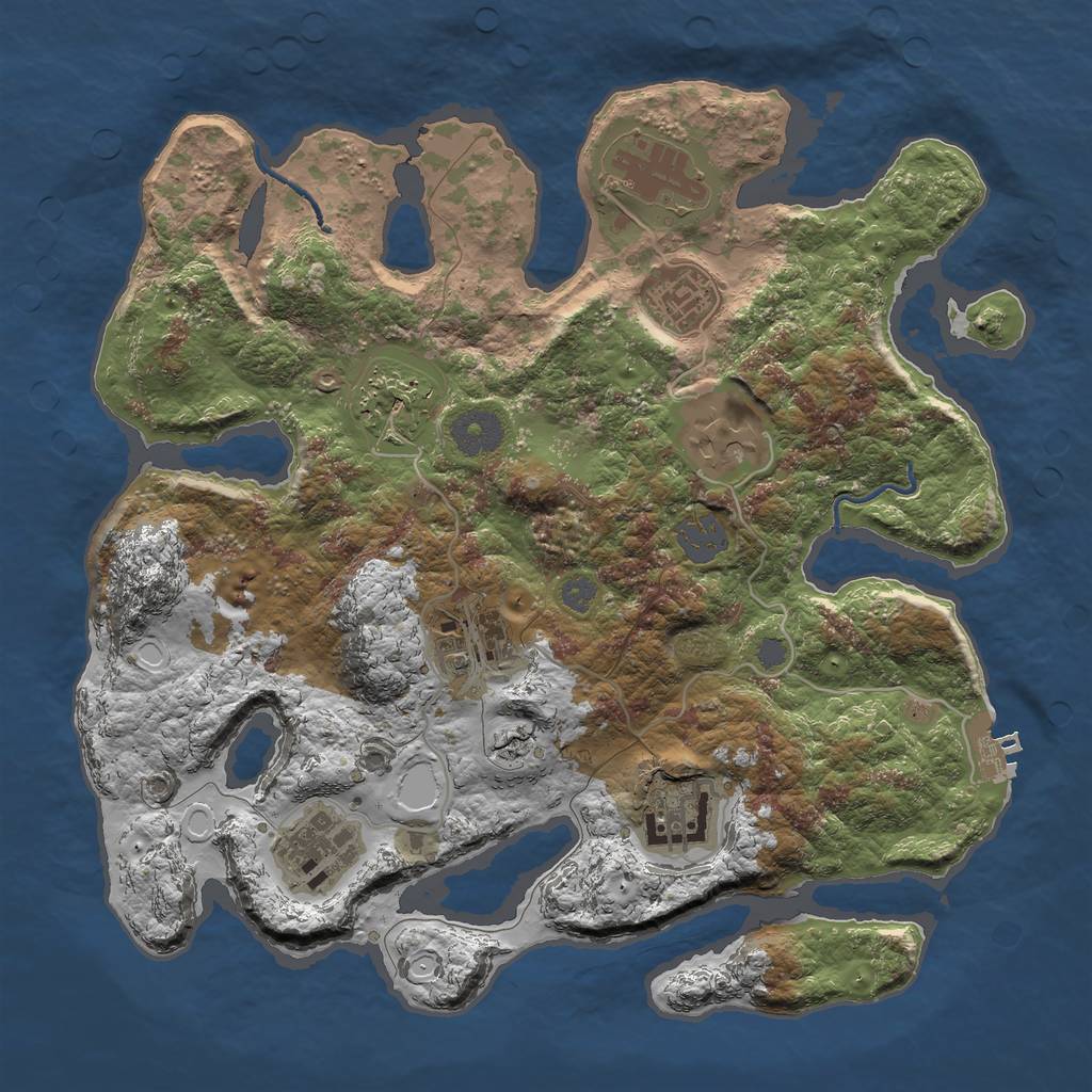 Rust Map: Procedural Map, Size: 3300, Seed: 7, 13 Monuments