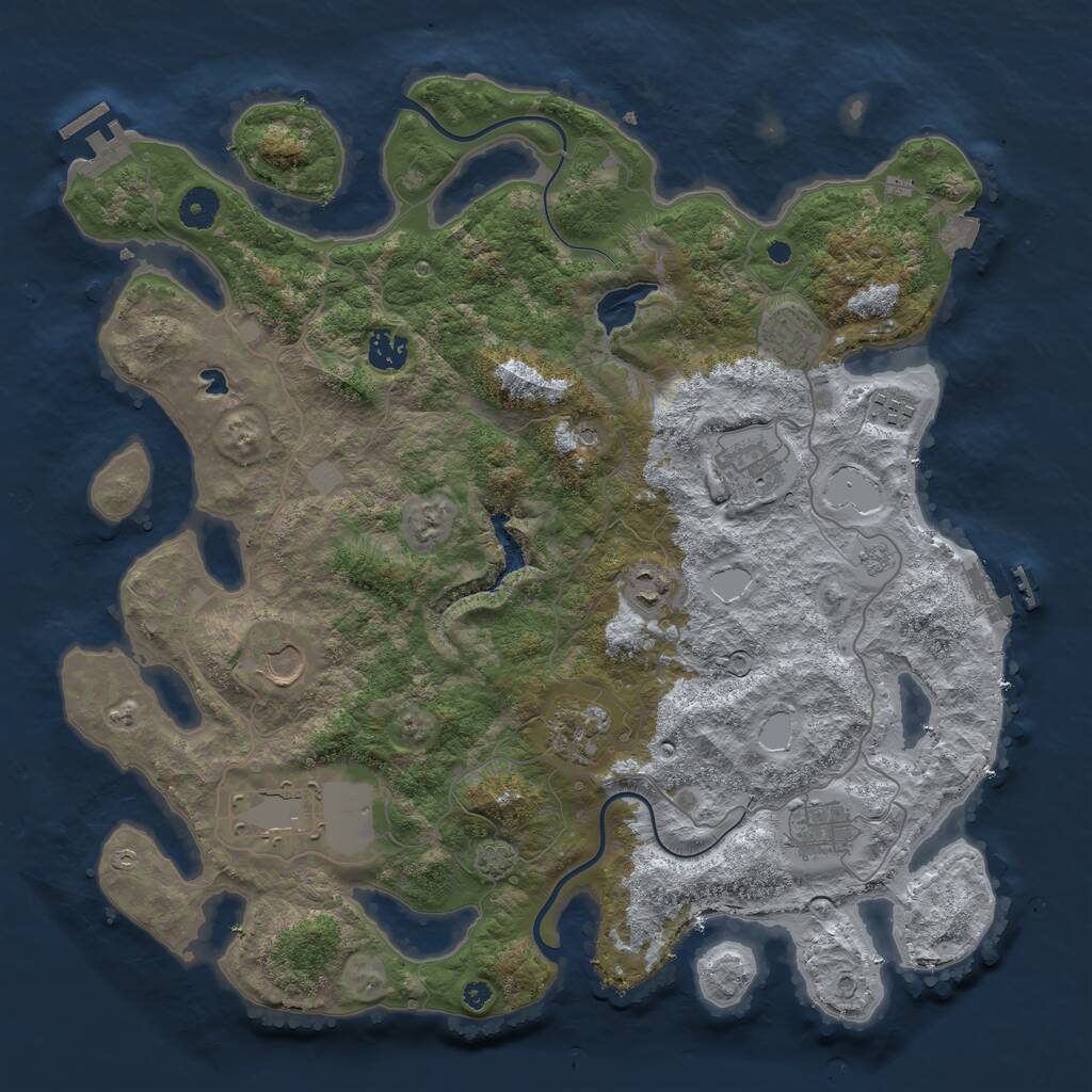 Rust Map: Procedural Map, Size: 4000, Seed: 313228, 15 Monuments