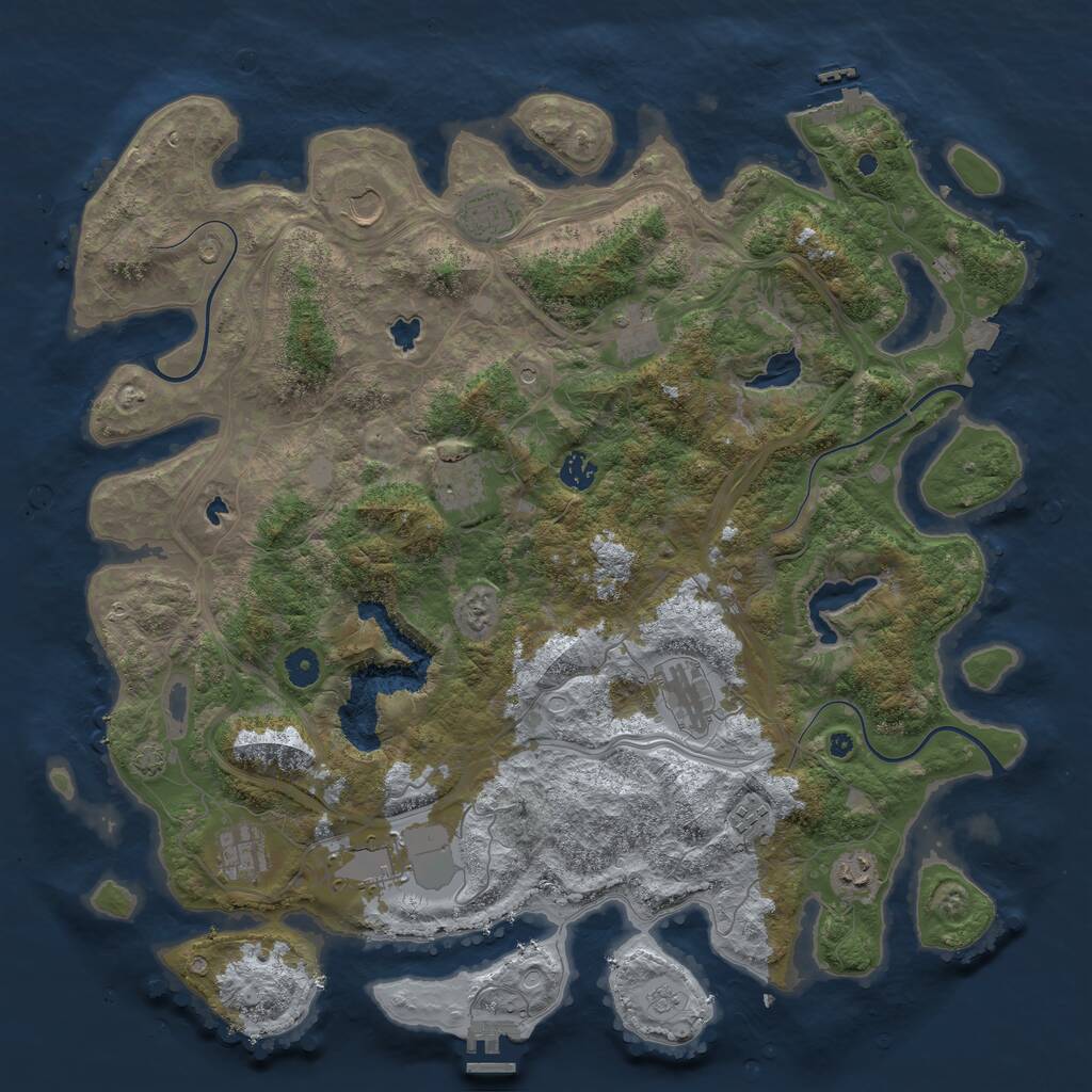 Rust Map: Procedural Map, Size: 4500, Seed: 6969696, 16 Monuments