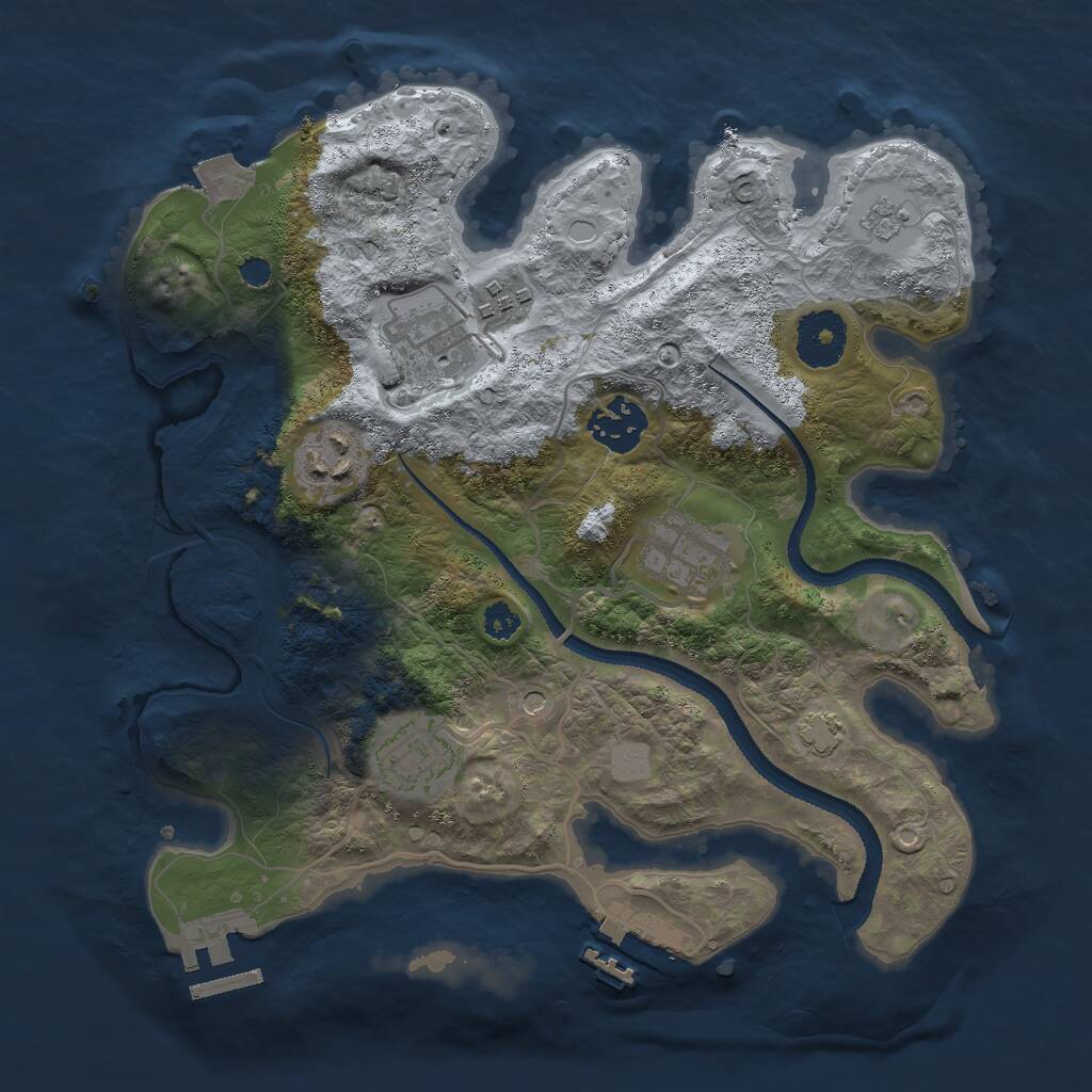 Rust Map: Procedural Map, Size: 3000, Seed: 595772612, 12 Monuments