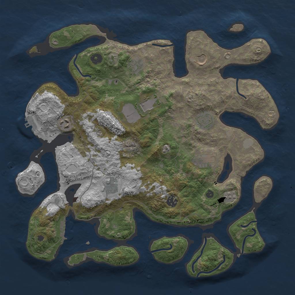Rust Map: Procedural Map, Size: 4000, Seed: 946032, 17 Monuments