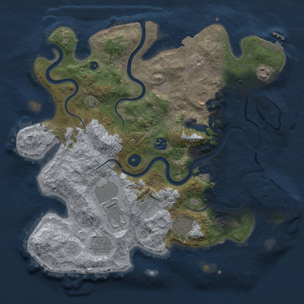 Rust Map: Procedural Map, Size: 3550, Seed: 92178, 14 Monuments