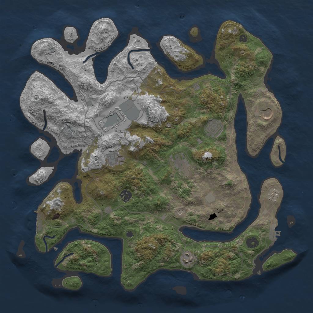 Rust Map: Procedural Map, Size: 4000, Seed: 818267, 16 Monuments