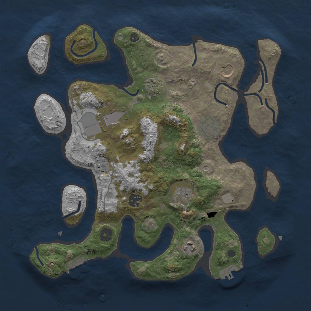 Rust Map: Procedural Map, Size: 3500, Seed: 356073156, 16 Monuments