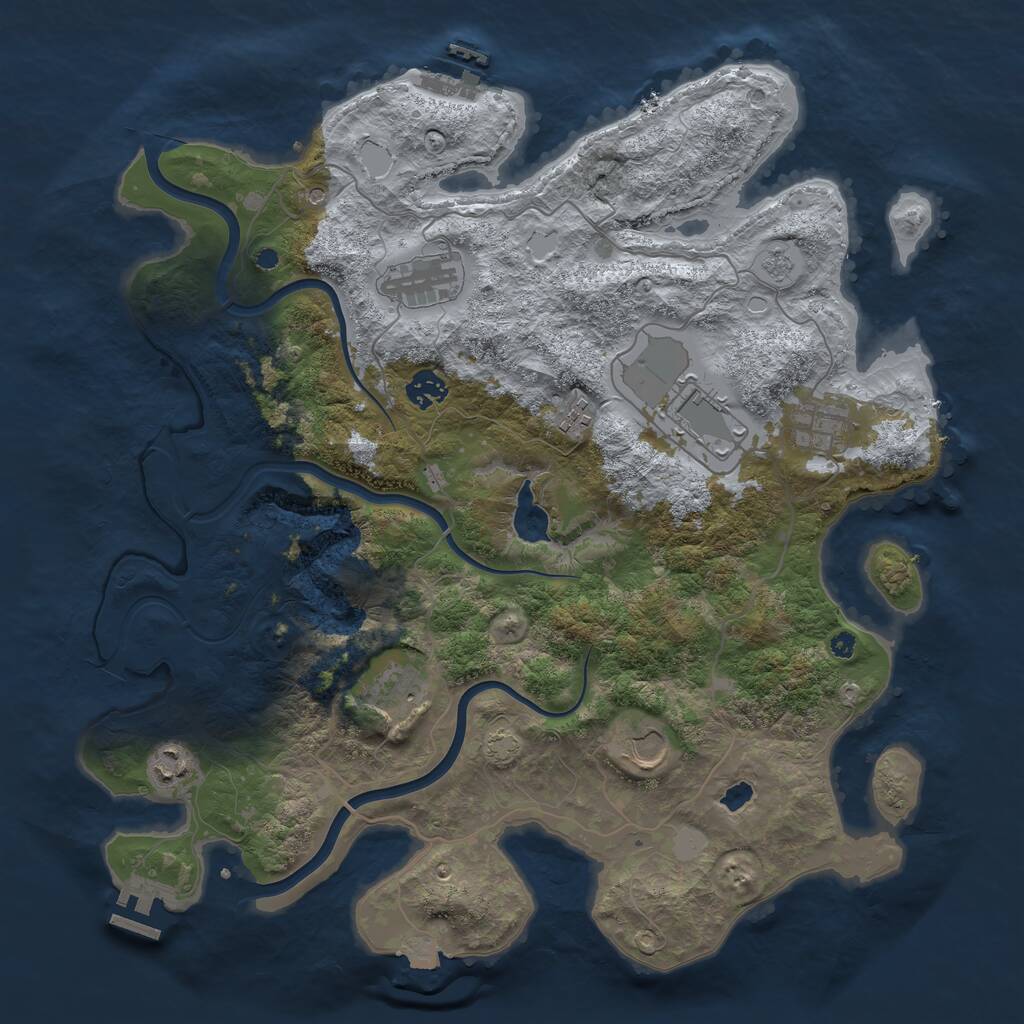 Rust Map: Procedural Map, Size: 4000, Seed: 58068, 14 Monuments