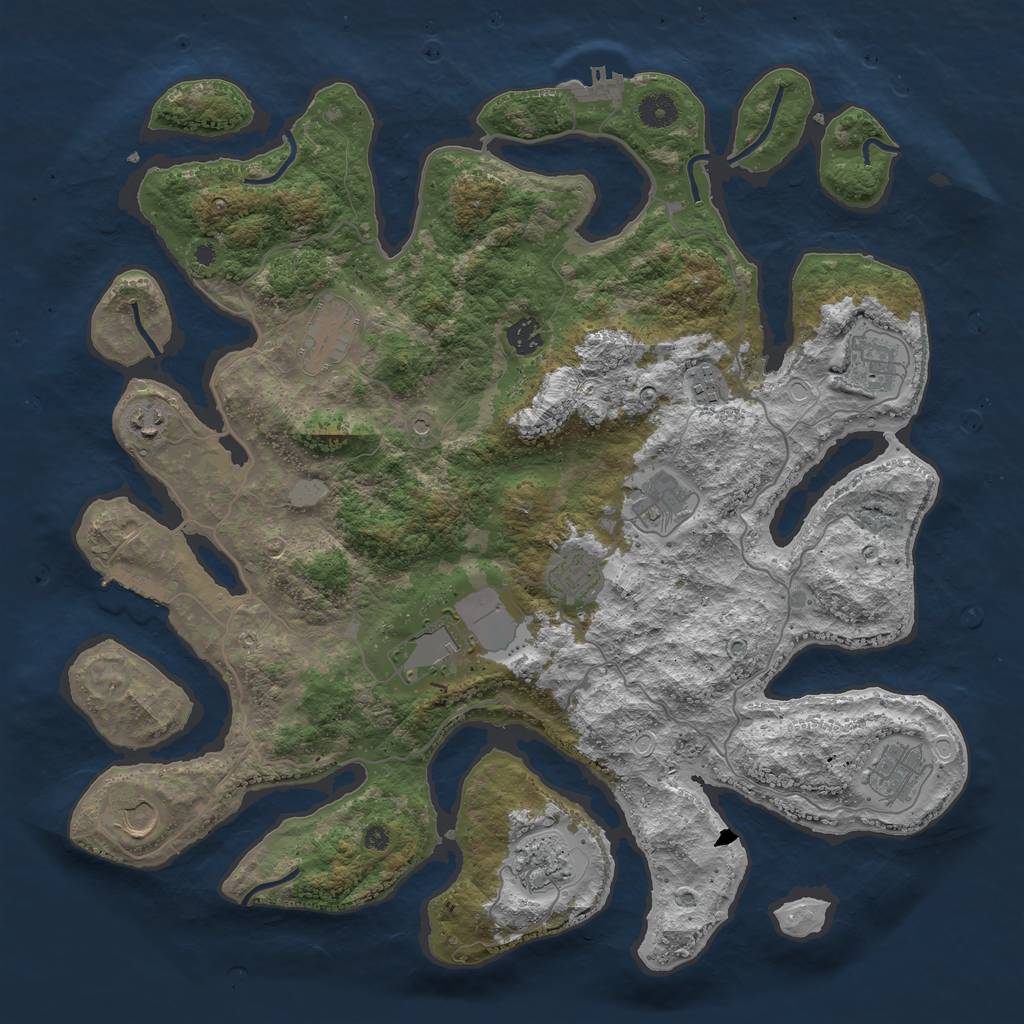Rust Map: Procedural Map, Size: 4250, Seed: 31080, 19 Monuments