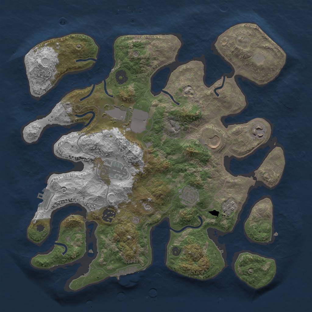 Rust Map: Procedural Map, Size: 3550, Seed: 103219, 15 Monuments