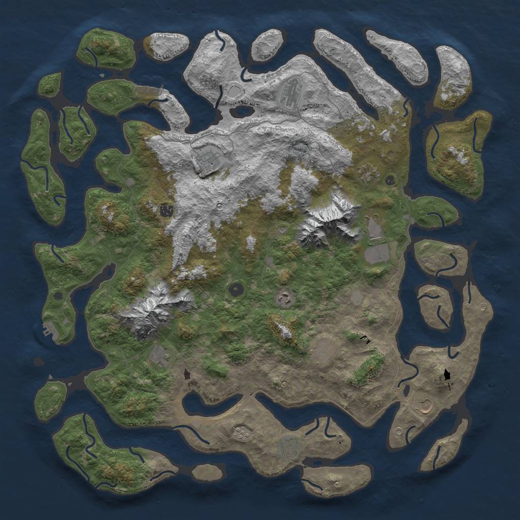 Rust Map: Procedural Map, Size: 5555, Seed: 5, 19 Monuments