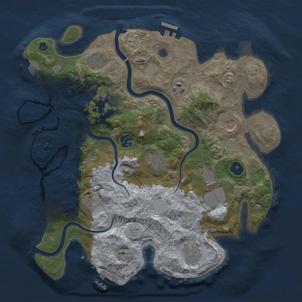 Rust Map: Procedural Map, Size: 3550, Seed: 341281, 16 Monuments
