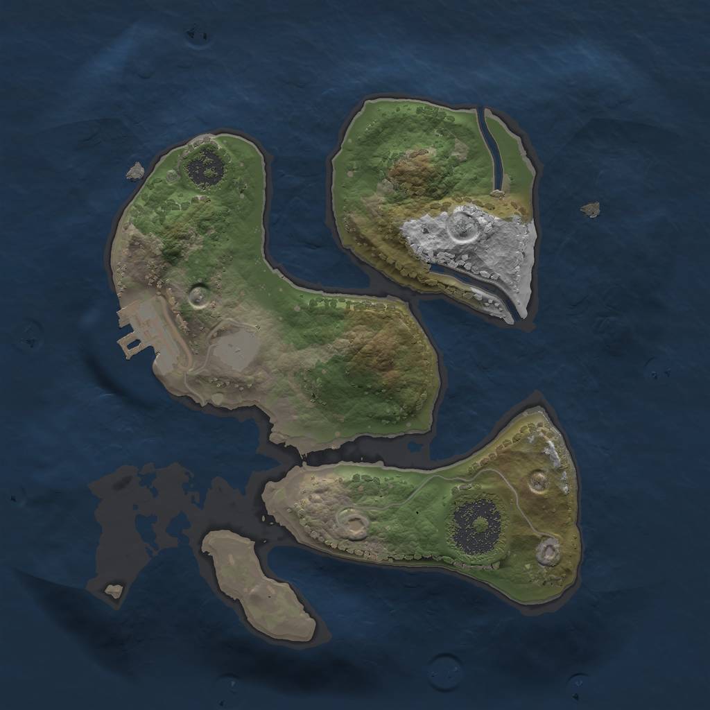 Rust Map: Procedural Map, Size: 2000, Seed: 202, 6 Monuments
