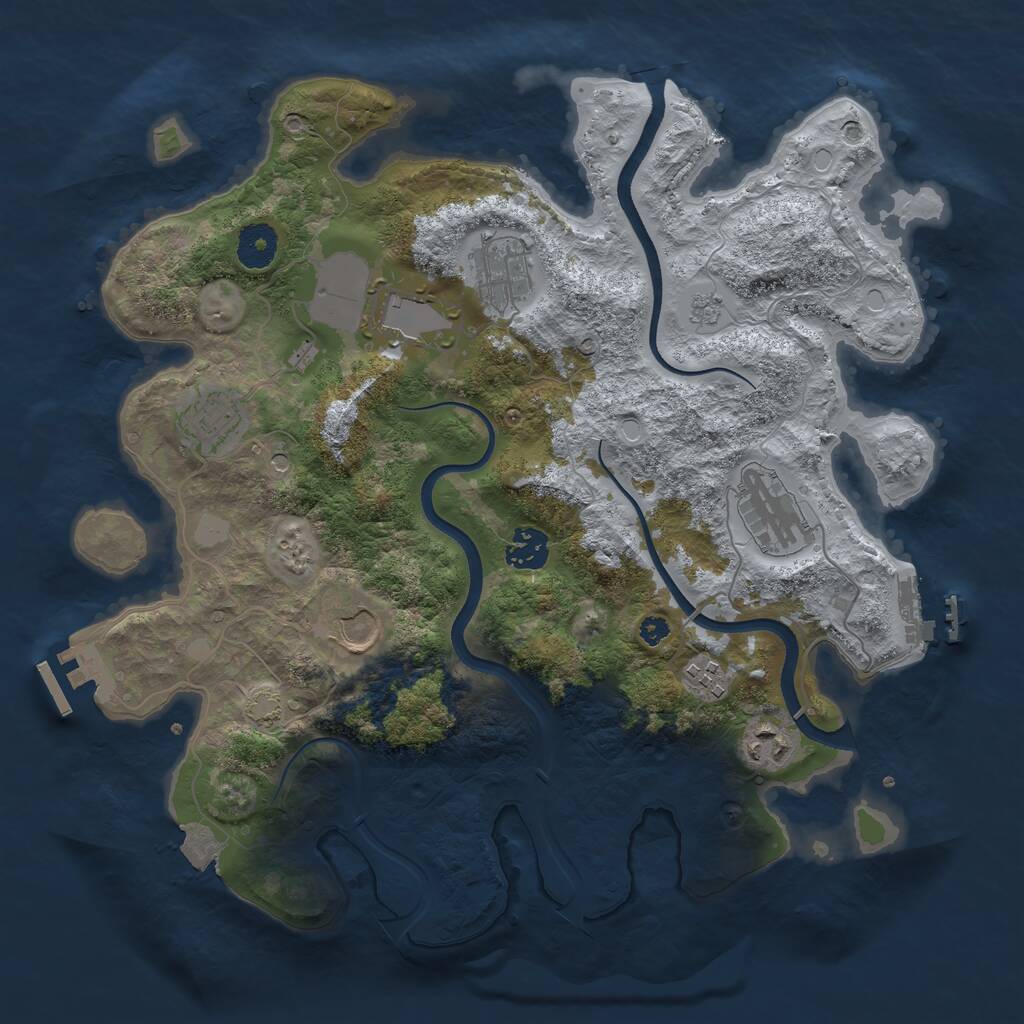 Rust Map: Procedural Map, Size: 3550, Seed: 415269, 14 Monuments