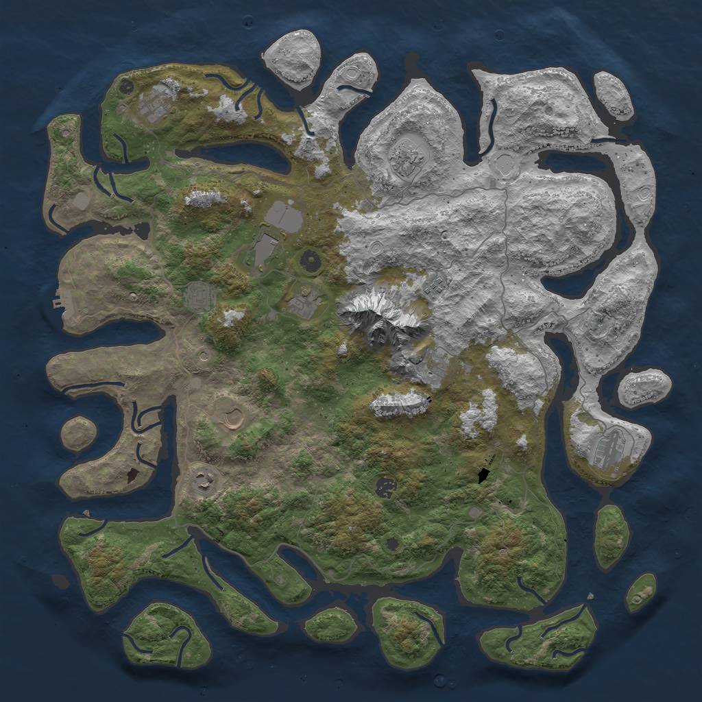 Rust Map: Procedural Map, Size: 5000, Seed: 59764833, 18 Monuments