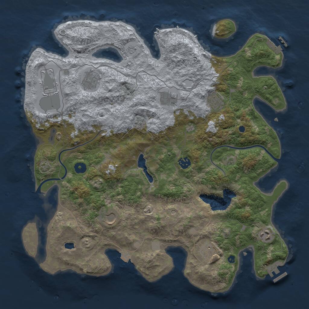 Rust Map: Procedural Map, Size: 4000, Seed: 812892, 15 Monuments