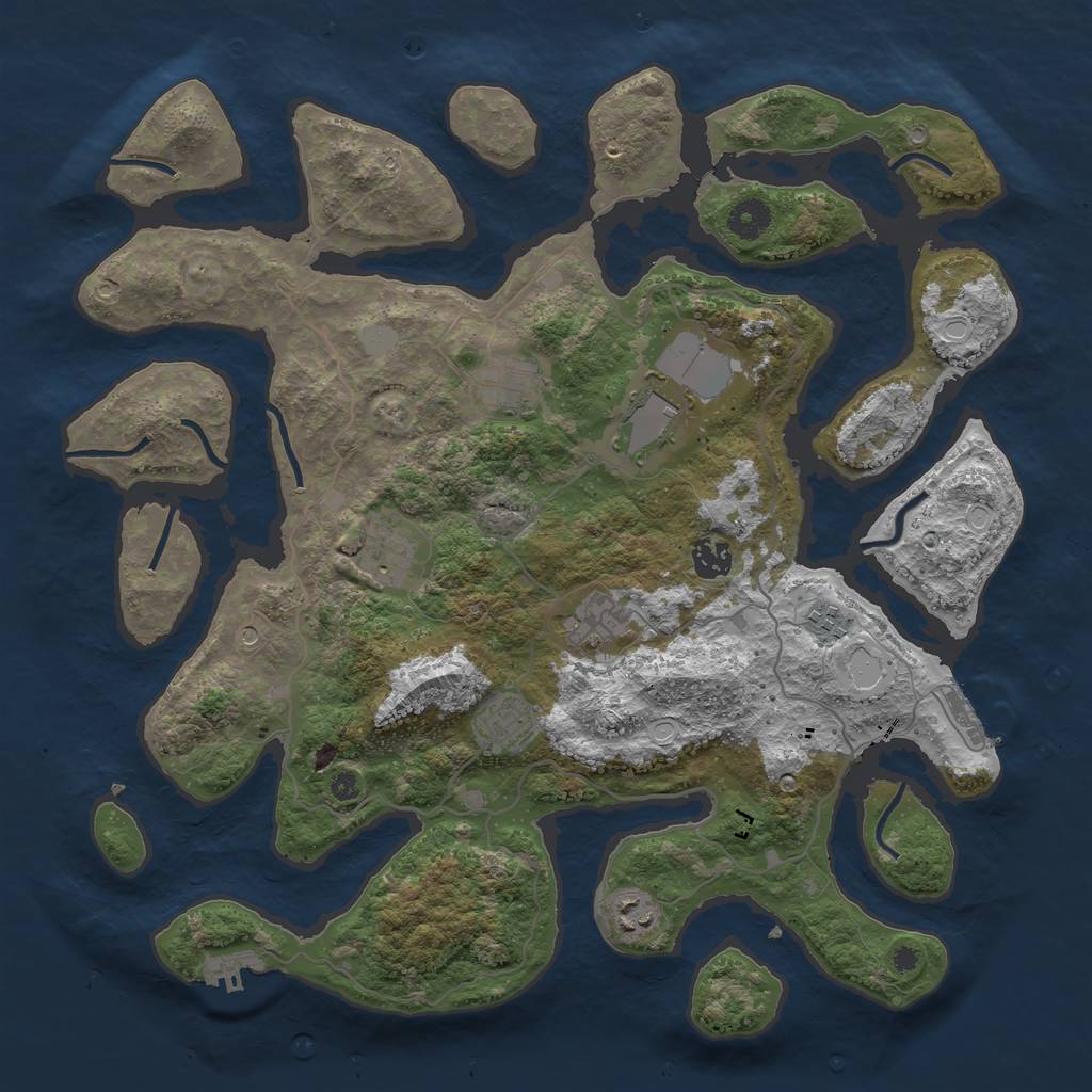 Rust Map: Procedural Map, Size: 4000, Seed: 408522039, 16 Monuments