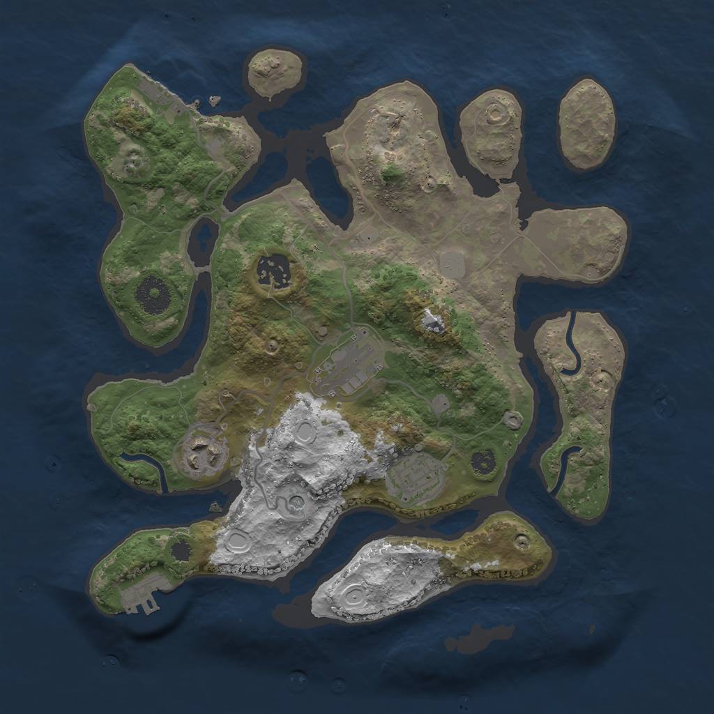 Rust Map: Procedural Map, Size: 3000, Seed: 1342, 12 Monuments