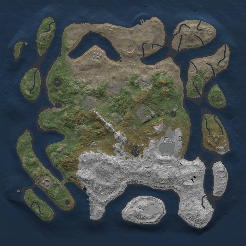 Rust Map: Procedural Map, Size: 4250, Seed: 214285571, 17 Monuments