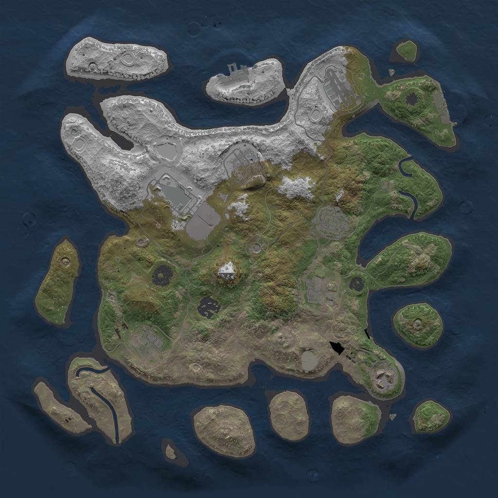 Rust Map: Procedural Map, Size: 3550, Seed: 146980, 16 Monuments
