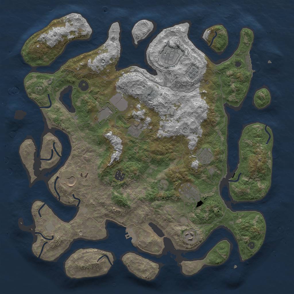 Rust Map: Procedural Map, Size: 4250, Seed: 7446384, 17 Monuments