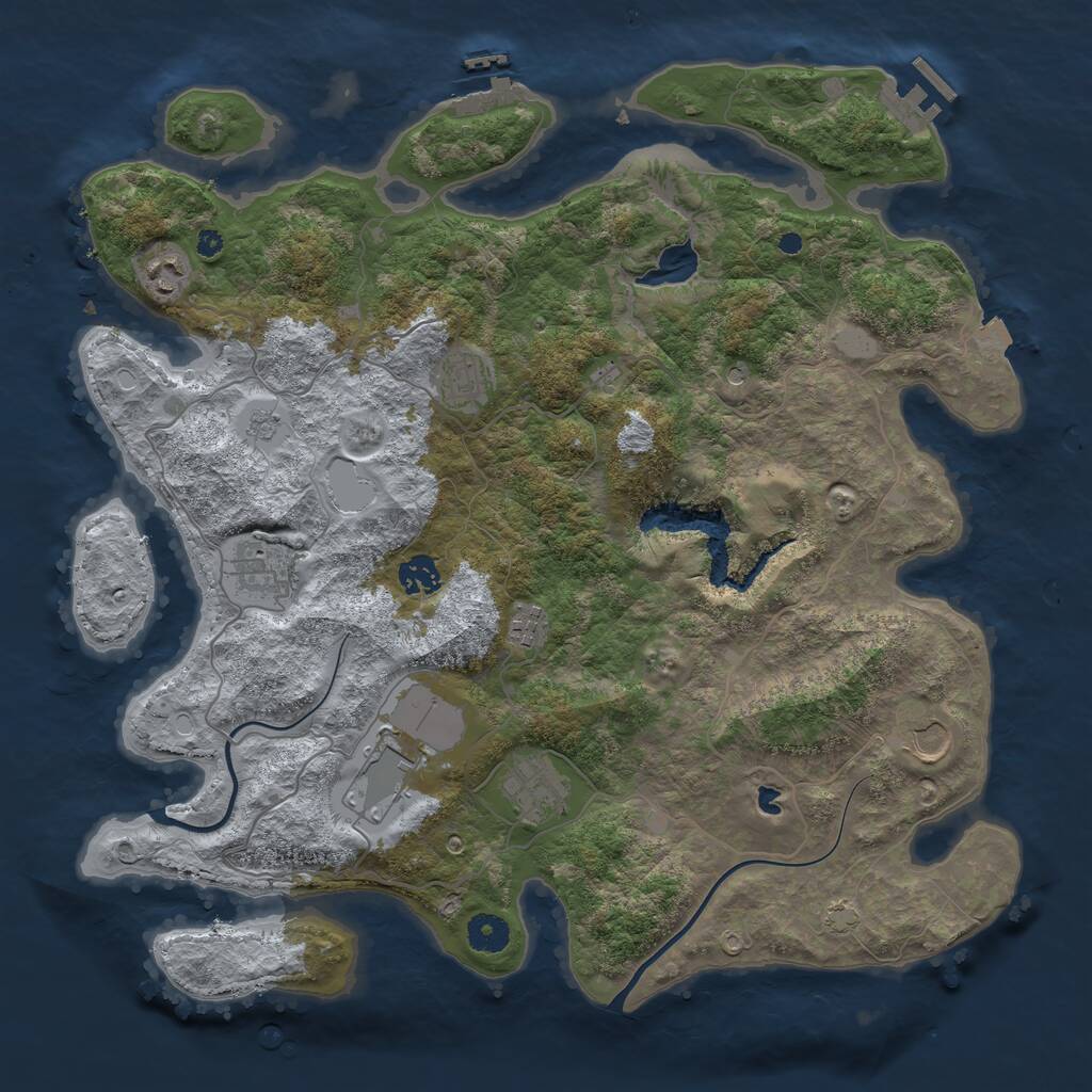Rust Map: Procedural Map, Size: 4000, Seed: 415659, 14 Monuments