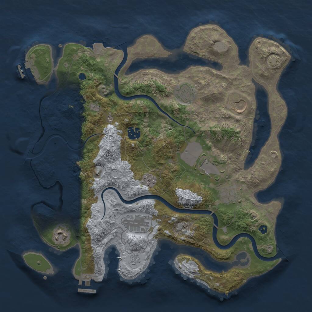 Rust Map: Procedural Map, Size: 3550, Seed: 504416, 14 Monuments